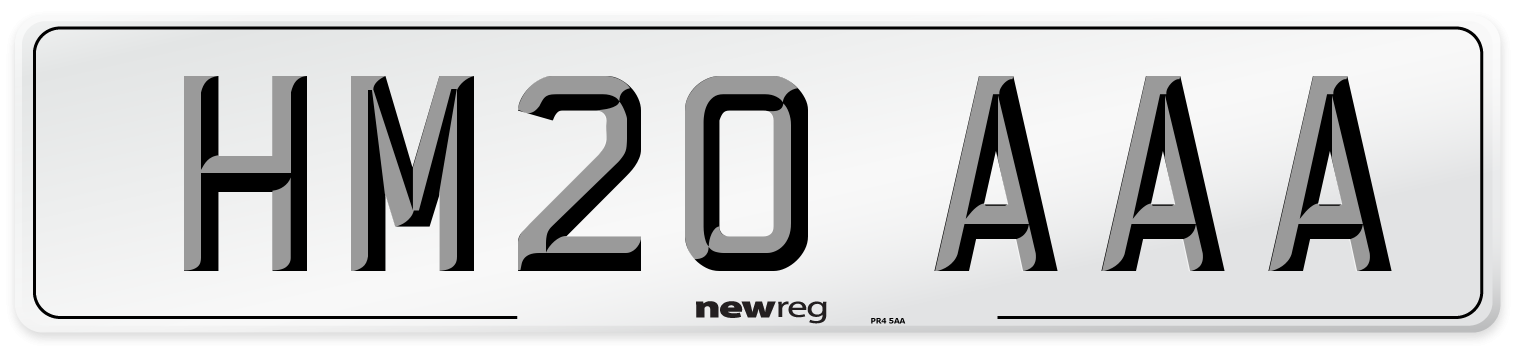 HM20 AAA Number Plate from New Reg